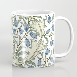 William Morris Vintage Bluebell Floral Blue Green & White  Coffee Mug