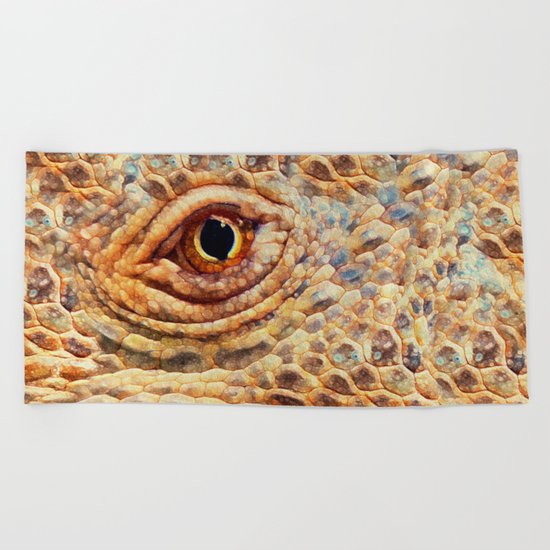 IGUANA ABSTRACT Beach Towel