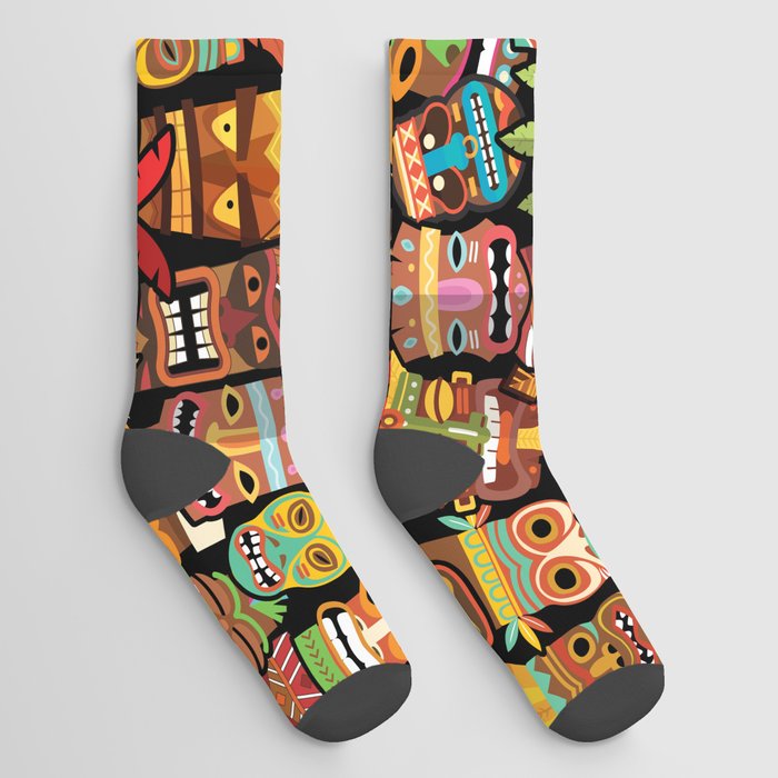 Tiki Pattern Socks