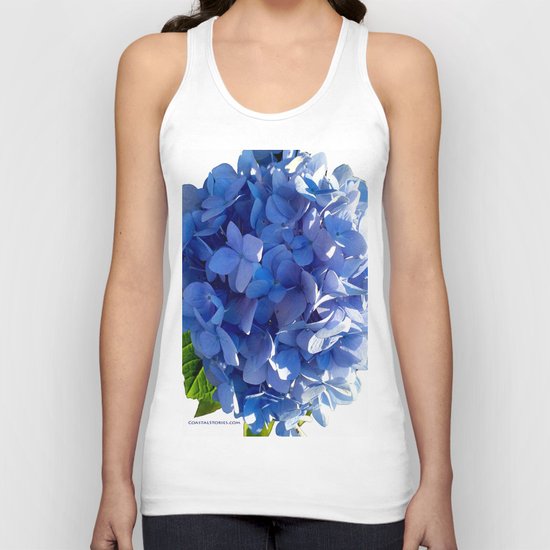 Blue Hydrangia Flower Blossom Unisex Tank Top