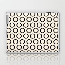 Inky Dots Minimalist Pattern 3 in Black and Almond Cream Laptop Skin