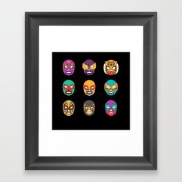 Mexican Wrestler Lucha Libre Masks Framed Art Print