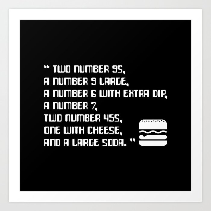 Big Smoke S Order 2 Number 9s Gta San Andreas Drive Thru Mission Typography Text With Burger Icon Art Print By Fogsj
