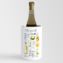 Margarita Recipe Watercolor Illustration Wine Chiller