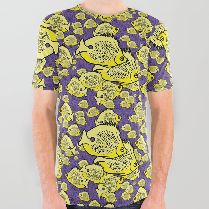 Butterfly Fish and Firework Cloves All Over Graphic Tee
