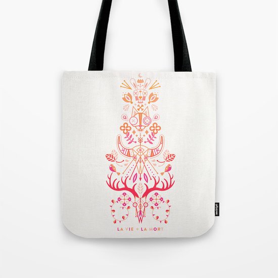 La Vie & La Mort – Pink & Orange Ombré Tote Bag