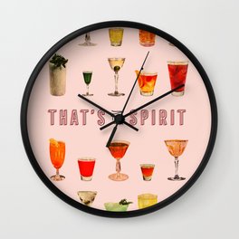 That's the Spirit (Pink) Wall Clock | Bar, Graphicdesign, Rum, Alcohol, Tom Collins, Retro, Drinks, Cocktail, Whisky, Drink 