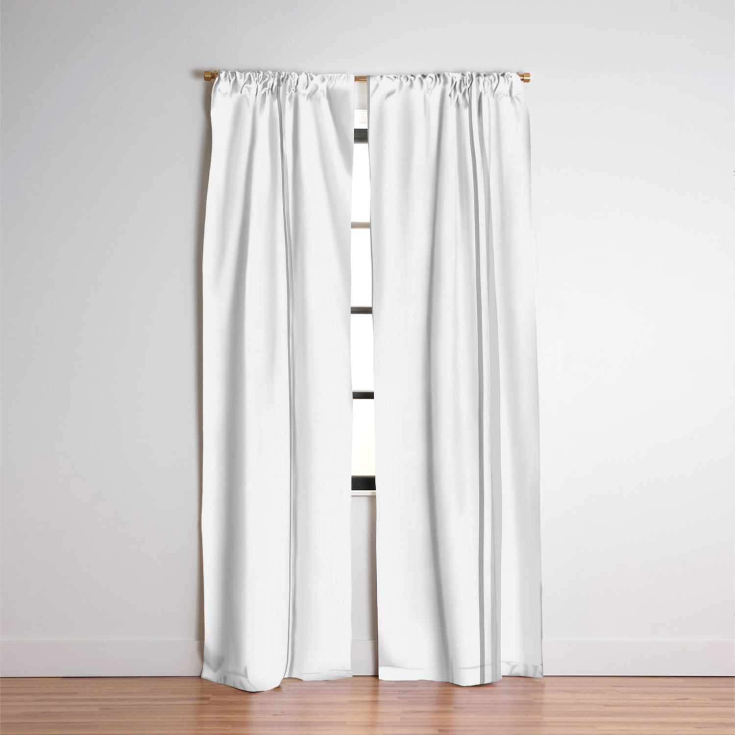 Farmhouse Ticking Stripes In Gray On White Blackout Curtain By
