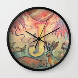 'J' is for... Wall Clock | Digital, Nature, Illustration, Curated, Mixed Media 
