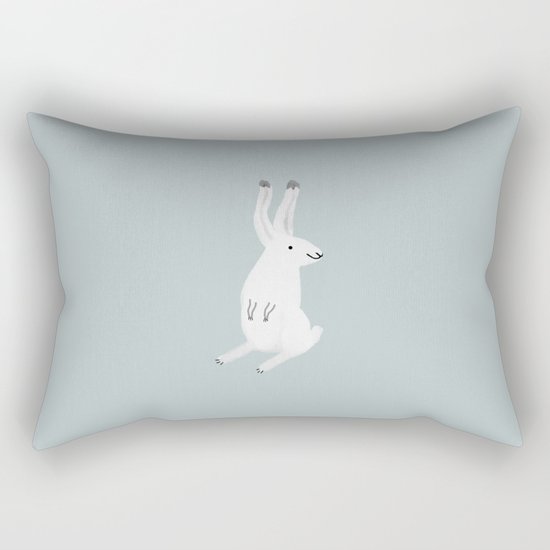 Happy Arctic Hare Rectangular Pillow