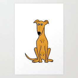 Funny Artistic Greyhound Dog Art Print