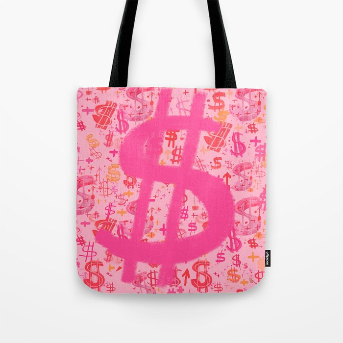 Pink Dollar Signs Tote Bag