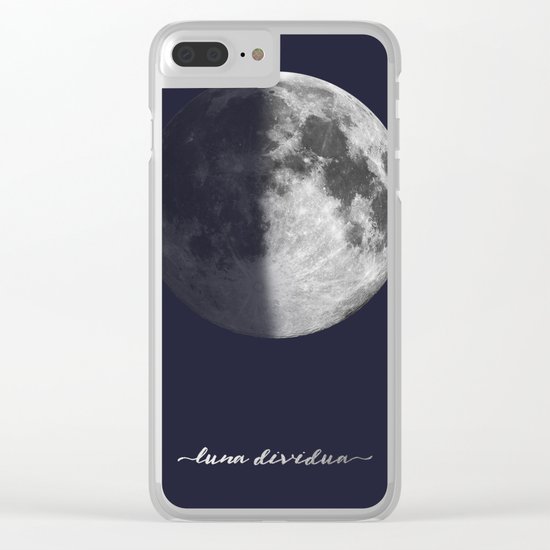 First Quarter Moon on Navy Latin Clear iPhone Case