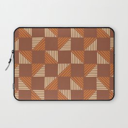 Abstract Shape Pattern 11 in Terracotta Beige Orange Laptop Sleeve