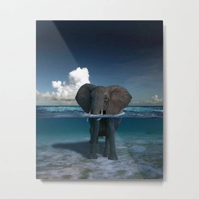 elephant in the sea Metal Print