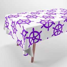 Ship Wheel (Violet & White Pattern) Tablecloth