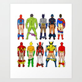Superhero Butts Kunstdrucke