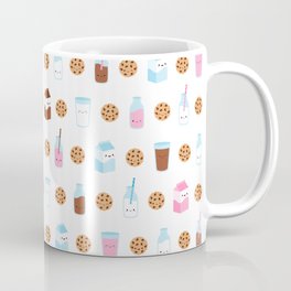 Milk and Cookies Pattern on White Coffee Mug