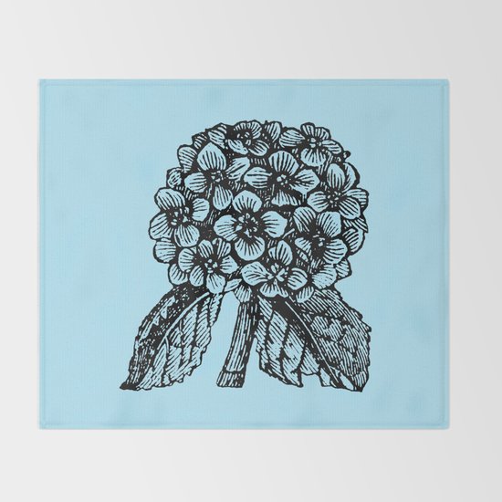 Blue Hydrangea Throw Blanket