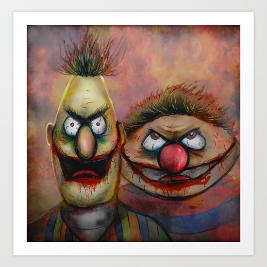Bert And Ernie Art Print By Matankohn Society6