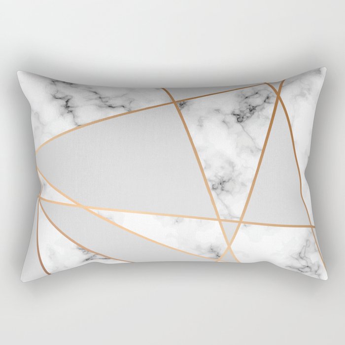 Copper smokey marble geo Rectangular Pillow