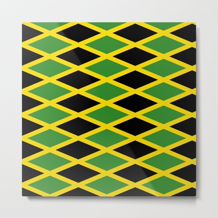 Flag of Jamaica 3-Jamaican,Bob Marley,Reggae,rastafari,cannabis,ganja,america,south america,ragga Metal Print