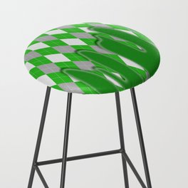 Green Silver Plaid Dripping Collection Bar Stool