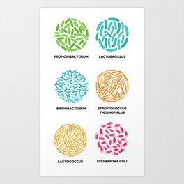 Bacterial Colonies Collection For Biologist, Microbiology and Science Art Print
