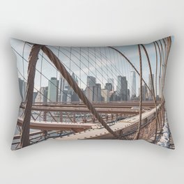 Brooklyn Bridge on a Winter Day Rectangular Pillow