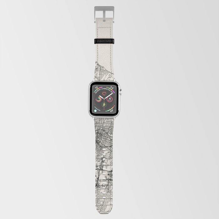 Rochester USA - Black and White City Map Apple Watch Band