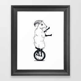 Goat on a Unicycle Framed Art Print