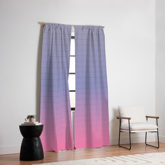 Pink And Purple Pastel Grid Aesthetic Fade Blackout Curtain By Artprintsbycourtney Society6