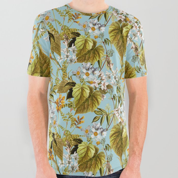 Spring-Summer 2022 Botanical Pattern All Over Graphic Tee