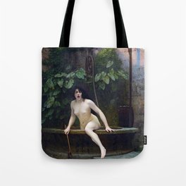 TRUTH COMING OUT OF HER WELL TO SHAME MANKIND - JEAN-LEON GEROME Tote Bag