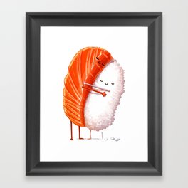 sushi hugs love Framed Art Print