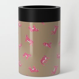 Year of the Tiger in Pop Pink and Tan Can Cooler