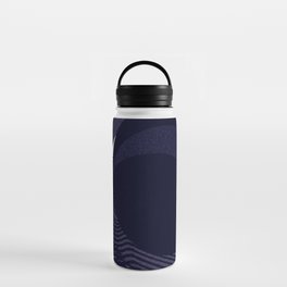 Navy Wavy Lines Eclipsed Water Bottle