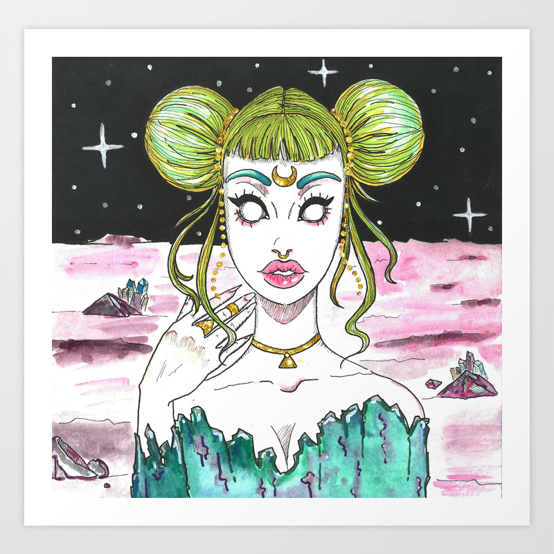 Alien Space Girl Art Print By Marmilada Society6