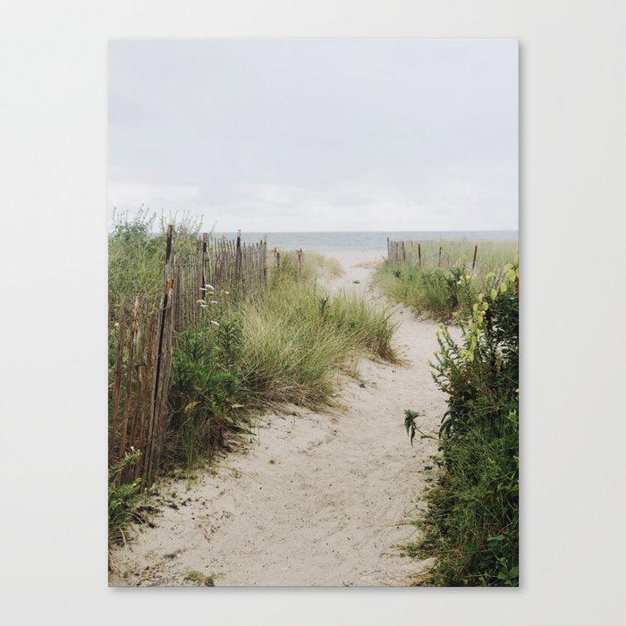 Overcast Beach Morning in Rhode Island Canvas Print