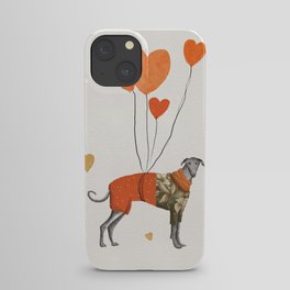 The greyhound with the balloons iPhone Case