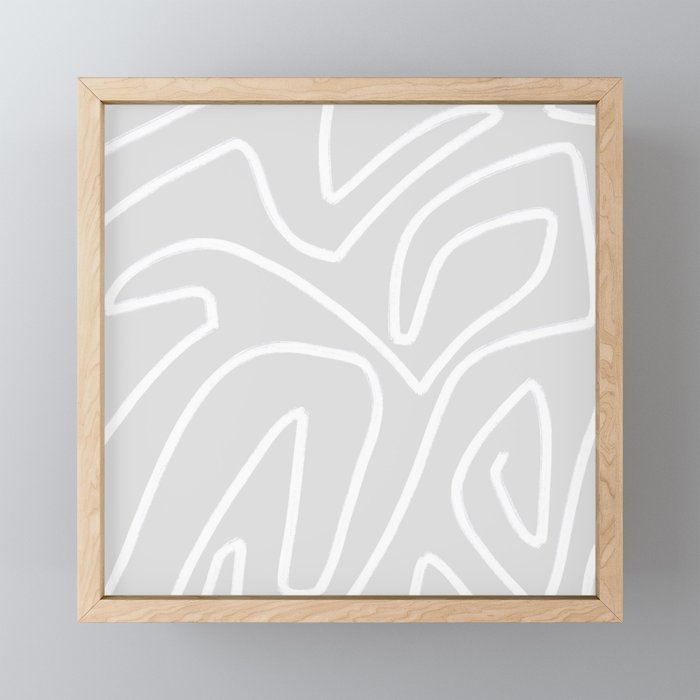Light grey abstract art Framed Mini Art Print