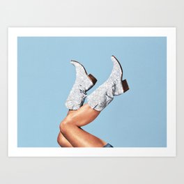 These Boots - Glitter Blue L Art Print
