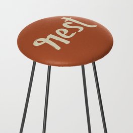 Rest Terracotta Typography Counter Stool