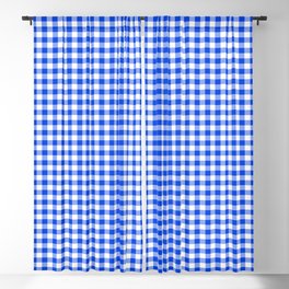 Blue and White Buffalo Check Gingham Plaid  Blackout Curtain