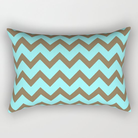 Mocha Mint Frappuccino Chevron Rectangular Pillow