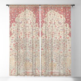 Kashan Central Persian Rug Print Sheer Curtain