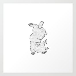 Pig in Scorpion Pose Art Print