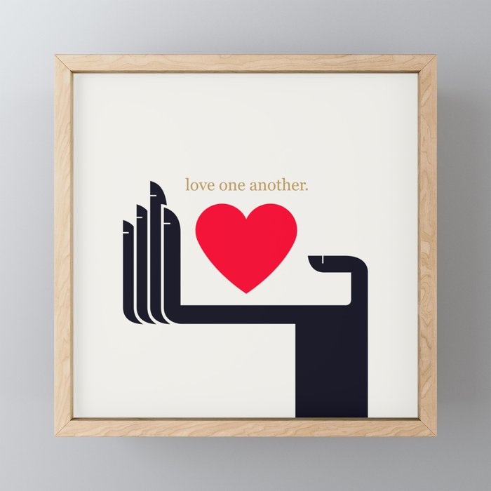 Love One Another Framed Mini Art Print