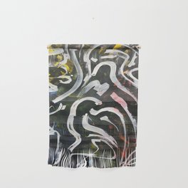 Abstract Art Expressionist White Lines of Life and Energy Wall Hanging