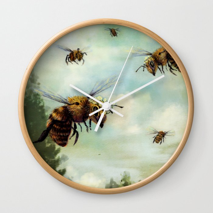 Crown of Bees Wall Clock